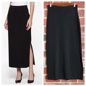 Misook Black Acrylic Side Slit 36” Pencil Skirt Size Medium $238